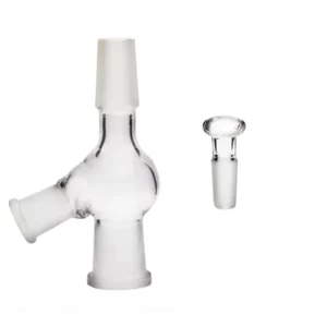 10mm 14mm 18mm Male Female Pass Through Glass Injector Adaptor with glass stopper Water Bong