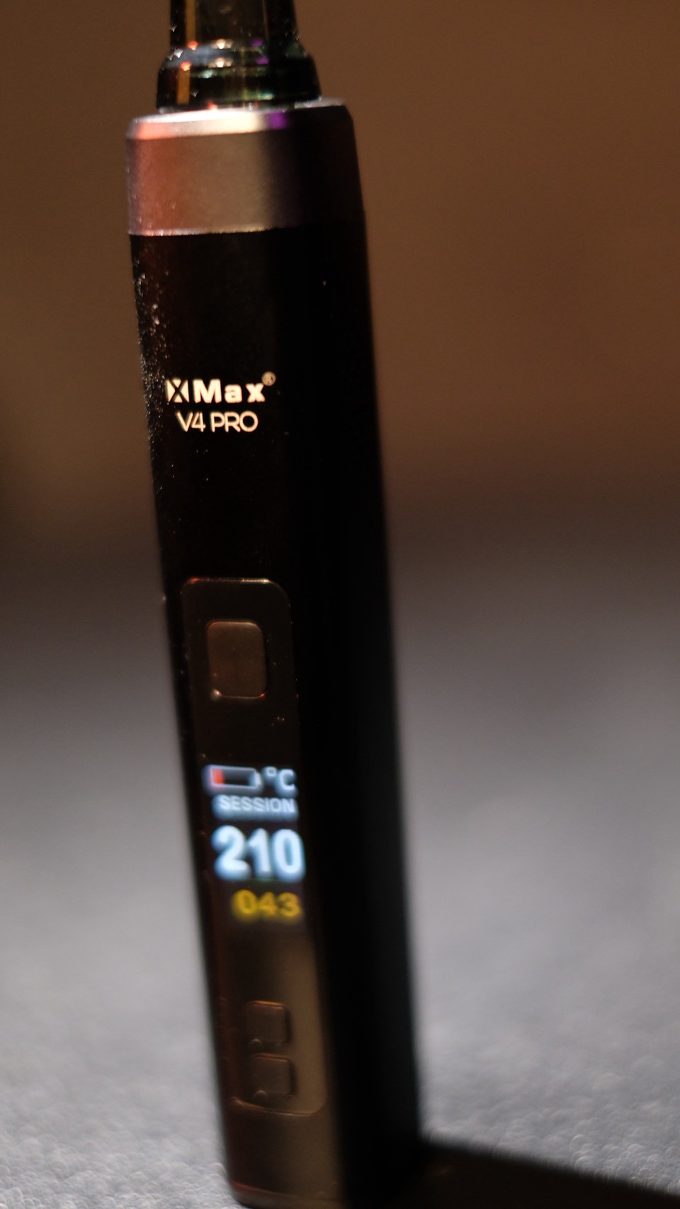 หน้าจอ OLED แสดง Session 210°C