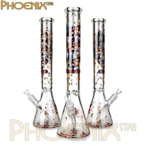 บ้องแก้ว Beaker Phoenix Star 18 นิ้ว ลายสาดสี (PHX418)